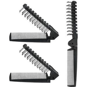 Xizhiwan 3 stuks reisborstel, antistatische haarkam en haargereedschap voor mannen en vrouwen (zwart)