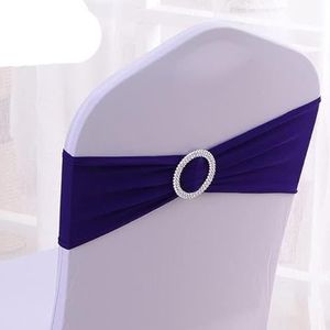 OIFAODAO, Stoel Sjerpen, 1 Pc Spandex Stoel Sjerp Bands Boog Knoop Met Gesp for Bruiloft Banket Hotel Kantoor Vergadering Decoraties ，Stoelsjerpen(Dark Purple)