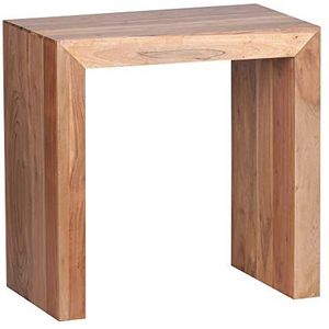 WOHNLING tafel massief hout acacia 60 x 35 cm salontafel ontwerp donkerbruin landelijke stijl salontafel
