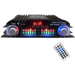 Versterker, Xnyocn 1600W Power HiFi-geluidsversterker Digitale 4-kanaals audioversterker Bluetooth-compatibele speler Ondersteuning afstandsbediening