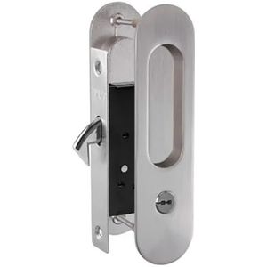 1 Stks Shift Sloten Schuifdeur Haak Lock Sloten voor Houten Deur Schuur Deur Badkamer Deur Buitensleutel Binnenknop Eenvoudig te Installeren (Zilver)