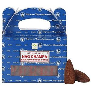 ETHNICITI Satya Echte Nag Champa Backflow Wierook Kegels - 24 Kegels 1 Pack (Nag Champa)
