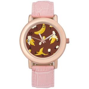 Gele Banaan Horloges Voor Vrouwen Mode Sport Horloge Vrouwen Lederen Horloge