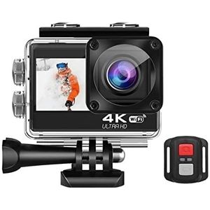 Actiecamera's Actiecamera 4K 60FPS 24MP 2.0 Aanraken Lcd Dual Screen Afstandsbediening Wifi Waterdichte helm Go Sports Video Recorder Waterdichte en duurzame behuizing (Size : Option 6, Color : Nero