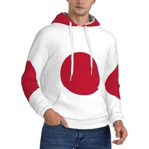 Jkkghll Japanse Vlag Print Mannen Hooded Warme Lichtgewicht Trui Voor Winter Herfst En Lente Casual Wear, Zwart, XS