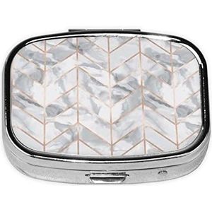 Rose Gold Marble Design Achtergrond Vierkante Pil Box, Pil Dispenser Box Kabeljauw Lever Olie Box Vitamine Pil Box Patiënt Pillendoos