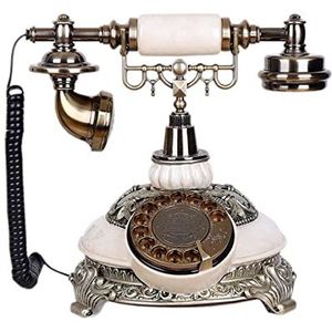 GPDNBIEU, Antieke telefoon Europese Amerikaans huis Vast kantoor retro Vaste lijn Hoge temperatuur waterdicht Galvaniseren(Beige)