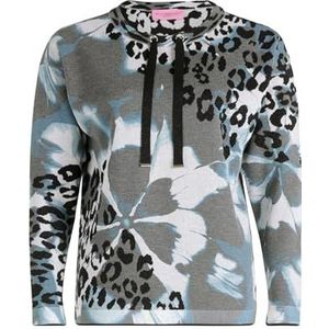 Betty Barclay Fijn gebreide damestrui met print, Patch Black/Cream, 42