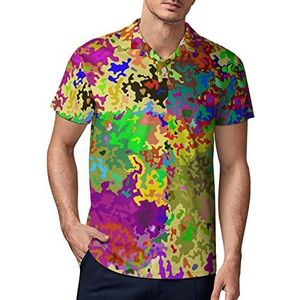 Kleurrijke Camouflage Heren Golf Polo-Shirt Zomer Korte Mouw T-Shirt Casual Sneldrogende Tees XL