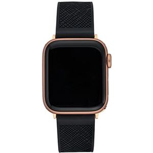 Anne Klein Siliconen modeband voor Apple Watch Veilig, verstelbaar, Apple Watch Band vervanging, past op de meeste polsen, zwart, 42/44/45 mm, Zwart, 42/44/45mm