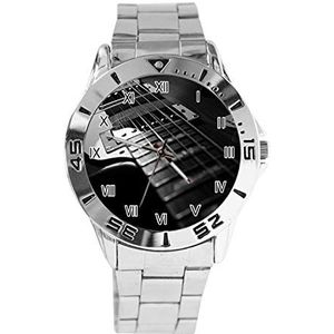Abstract muziek Les Paul Guitars vrouwen mannen horloges analoge kwarts polshorloges roestvrij staal horloges