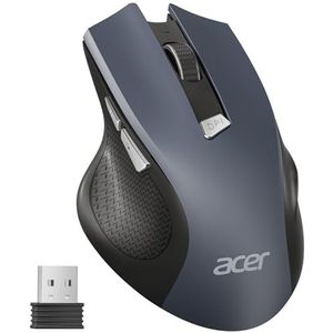 acer draadloze muis, 2,4 GHz 1600 DPI, 3 verstelbare DPI draadloze muis met 6 knoppen, op batterijen werkende draadloze muis voor laptop, pc en MacBook, aanbevolen voor rechtshandige gebruikers
