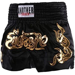 Muay Thai Fight Shorts Kickboks Broek MMA Concurrentie Nieuwe Print Ademend Mesh Sanda Trunks voor Volwassenen en Kinderen,zwart,XL