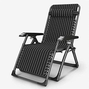 Outdoor terrasstoelen tuinstoelen en fauteuils opvouwbare verstelbare ligstoel stoel stoel (kleur: zwart, maat: zonder kussen)