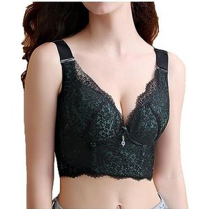 Push Up Bras Corset Tops Bodyshaper Vest Party Crop Tops Vrouwen Draadloze Sport Bralette Lingerie Ondergoed (Color : Green, Size : 44/100E)