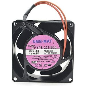 NMB-MAT 3115PS-22T-B30 AC220V 9W 80X80X38mm Server Cooling Fan metal aluminum frame fan