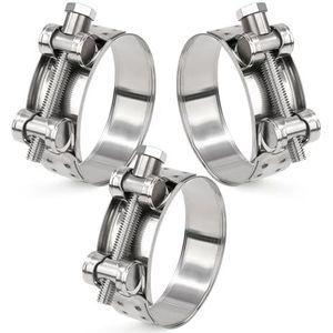 Uitlaatklem 64-67 mm roestvrijstalen klemklem uitlaathuls voor uitlaatpijpen auto's motorfietsen 4 stuks