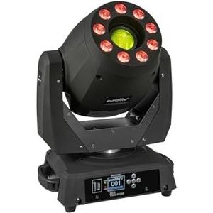 EUROLITE LED TMH-H180 Hybrid Moving-Head Spot/Wash COB | LED Moving-Head Hybrid Spot/Wash met roterende Gobos, kleurenwiel, Prisma en QuickDMX-aansluiting