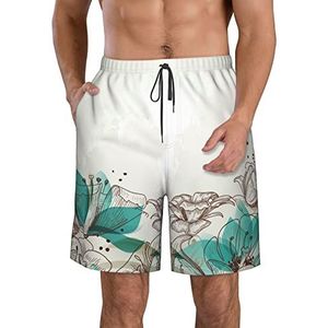 PHTZEZFC Groenblauwe strandshorts voor heren, strandshorts, zomervakantie, strandshorts, casual, lichtgewicht trekkoord, Wit, S