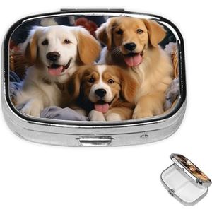 Rechthoekige pillendoos met pillendoos met 3 compartimenten om hondenmanden en honden te organiseren, pillendoos, kleine pillenorganizer, waterdicht, klein pillendoosje voor op reis, pillencontainers