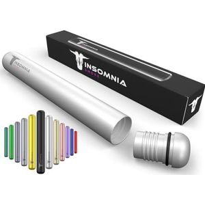 Insomnia Smoke Sigaretten Houder | Water, geur & geurbestendig | Premium tabaksdoob buis sigarettenopslagcontainer doos voor King Size Pre-roll Cone | Gemaakt van CNC aluminium (wit)
