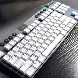 Replacement Keycaps for Logitech G915/G913/G815/G813/TKL87 RGB Keyboards,111 Keys,Original Non-Slip Backlit Keycaps (wit)