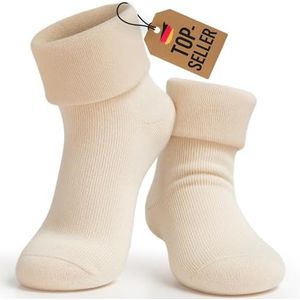 JaBranDo - Knusse bedsokken uniseks - wollige naadloze slaapsokken voor dames en heren - warme nachtsokken, wit, 43-46 EU