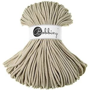 Bobbiny Hoogwaardig 5 mm gevlochten macramé-koord (beige) 100 meter