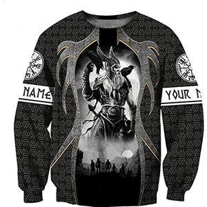 Viking Mjolnir Odin 3D Gedrukt Herfst Mannen Zip Hoodies, Unisex Vintage Celtic Harajuku Streetwear
