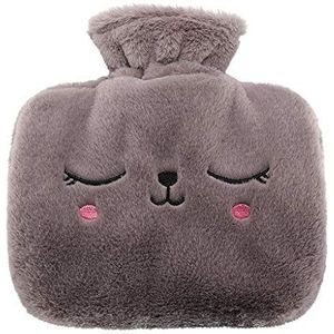 OIFAODAO, Warmwaterflessen Warmwaterzak Premium klassieke rubberen warm- of koudwaterkruik met zachte fleece hoes Herbruikbare draagbare warm water gevulde warmwaterkruik,Warmwaterkruik(Gris)