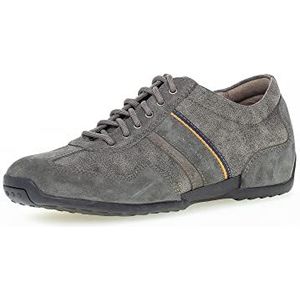 Gabor Pius Low sneakers voor heren, halfhoge schoenen, uitneembaar voetbed, grijs antraciet, 43 EU