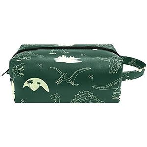 Opknoping Toilettas Cosmetische Briefpapier Organizer Pouch Draagbare Potlood Case Grijs Patroon Dinosaurus