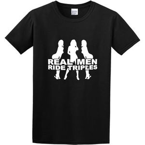 Tripple Motorcycle Biker Triumph Speed Daytona grappig heren T-shirt, Zwart, L
