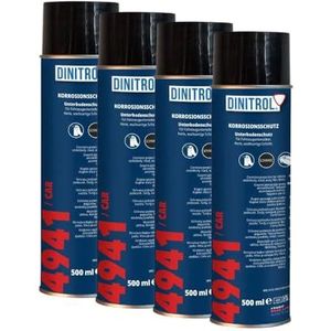 Dinitrol Zwarte Underbody Chassis Self Healing Wax Beschermende Deklaag - 4 x 500ml Aërosolen voor Voertuigen in Corrosieve Milieu's