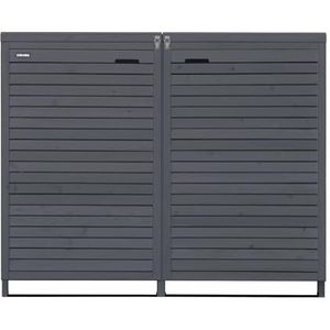 Lukadria Adria24 Vuilniscontainerbox, 240 liter, voor 2 containers, hout, geïmpregneerd, antraciet