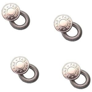 4 stuks tailleverlengers, elastische knopen, jeans, intrekbare knopen, tailleband expanderset voor jeans, rokken, broeken, heren en dames