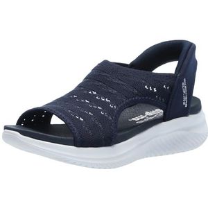Skechers Ultra Flex 3.0-Sun Warme Handsfree Slip-ins Sandalen voor dames, Donkerblauw, 35 EU