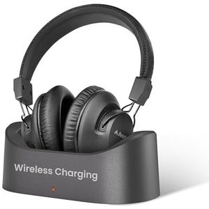 Avantree Audition 3 - Bluetooth 5.3 over-ear hoofdtelefoon met draadloos oplaadstation, compatibel met Samsung Smart TV's, 50H lange batterijduur, aptX-adaptive, heldere spraak en verhoogd volume
