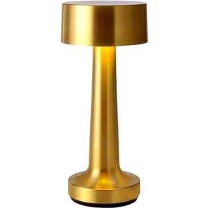 Brabola Touch tafellamp, nachtkastje, draadloze nachtkastje, oplaadbare leeslamp met 3 helderheid voor slaapkamer, restaurant, slaapzaal, kantoor, woonkamer, kinderkamer (goud)