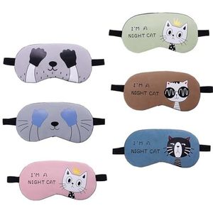 Oogmasker slapen oogmasker katoen hulp reizen rust oogschaduw cover blinddoek unisex ooglapje (kleur: 6 stuks)