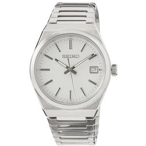 Seiko Heren analoog kwartshorloge met roestvrijstalen armband SUR553P1, zilver