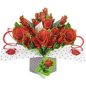 Suki Gifts POP136 Pop Up wenskaart bloemen rozenstruik Valentijn, meerkleurig