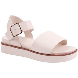 [Fashion Thirsty] Where´s That From dames Phoenix sandalen PU gesp extra breed platform dames sandalen, Crème., 41 EU