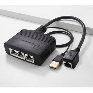 JMT RJ45 netwerkdistributeur 1 naar 3/4 Ethernet-adapter, internetkabelverlenger, RJ45-connectorkoppeling voor pc-laptop (100 Mbps, 1 tot 3 vrouwelijk)
