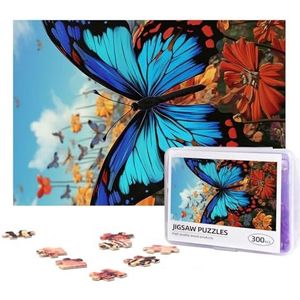 300 Stuk puzzel voor volwassenen gepersonaliseerde foto puzzel grote vlinder aangepaste houten puzzel voor familie, verjaardag, bruiloft, spel nachten geschenken, 38 cm x 25,9 cm