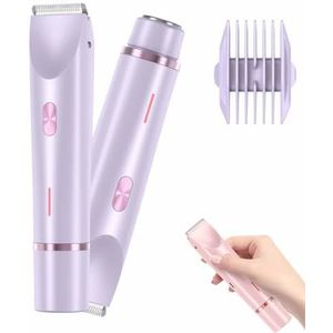 Scheerapparaat Elektrisch Nat en Droog 2-in-1 Lady Razor Dubbele Kop Verwijderbaar(Purple)
