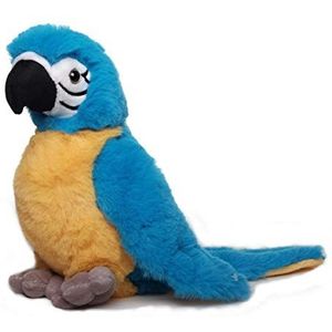 Inware 7497 - knuffeldier papegaai Peter, blauw/geel, 20 cm, knuffeldier, pluche dier