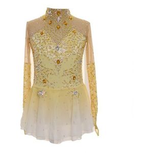 Kunstschaatsjurk For Dames, Schaatskleding For Meisjes, Handgemaakte Gymnastiek-danskostuums Met Bloemen, Aanpasbaar(4XL)