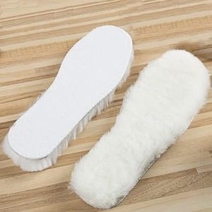 Memory Foam inlegzolen voor mannen en vrouwen, Memory Foam inlegzolen voor dames, VOETONDERSTEUNING, GANFANREN Natuurlijke schapenvacht inlegzolen Winter echte wol inlegzolen Warm zacht dik warm kasjmier sneeuw (kleur: D, maat: as