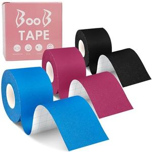IBOPUXIU Tape Sport, 3 x kinesiotape, 5 cm x 5 m kinesiologie tape (blauw + zwart + rood), de sporttape is huidvriendelijk, waterdicht en elastisch.